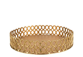 J-LINE LADE RONDE RINGEN ALUMINIUM GOUD