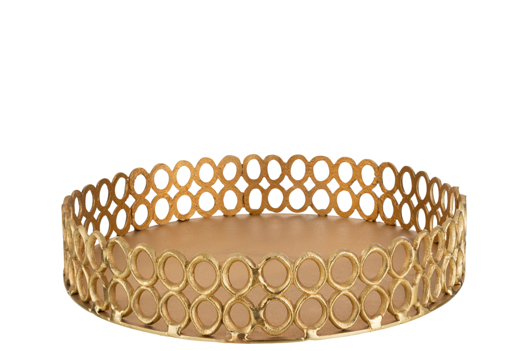 J-LINE LADE RONDE RINGEN ALUMINIUM GOUD