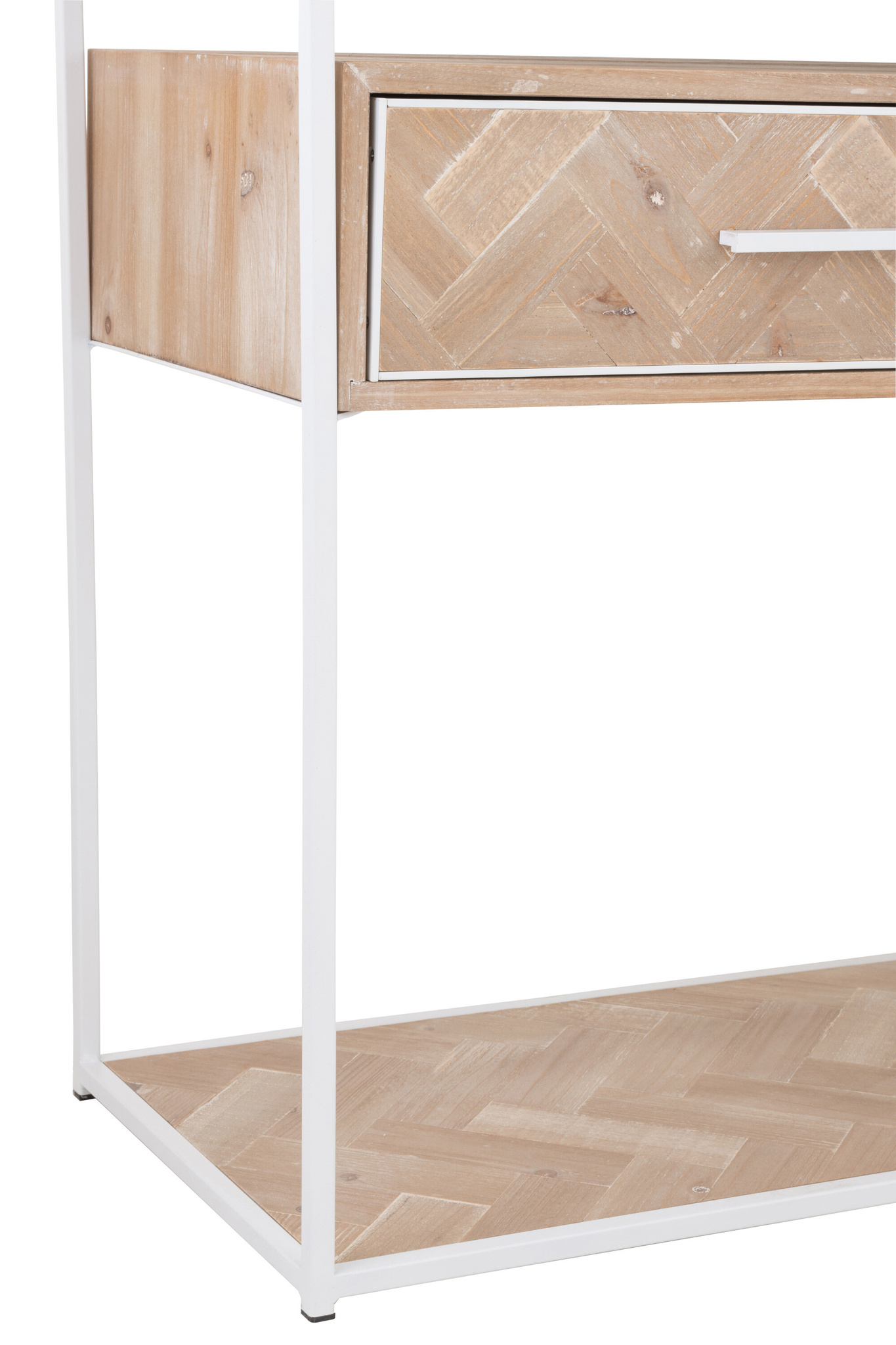 J-LINE CONSOLE ZIGZAG 2 LADEN HOUT/METAAL NATUURLIJK/WIT