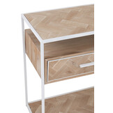J-LINE CONSOLE ZIGZAG 2 LADEN HOUT/METAAL NATUURLIJK/WIT