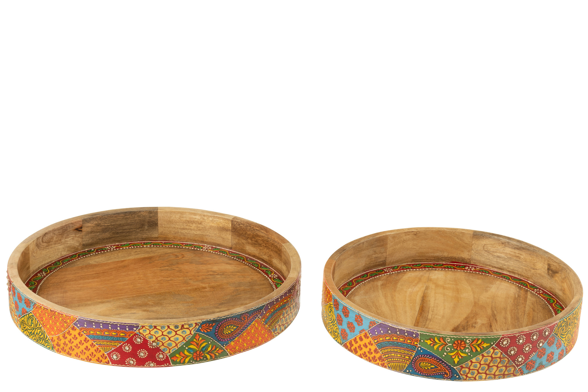 J-LINE SET VAN 2 DIENBLADEN 2 HANDVATTEN DELHI MANGOHOUT MIX