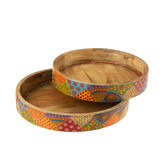 J-LINE SET VAN 2 DIENBLADEN 2 HANDVATTEN DELHI MANGOHOUT MIX