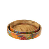 J-LINE SET VAN 2 DIENBLADEN 2 HANDVATTEN DELHI MANGOHOUT MIX