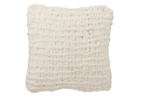 J-LINE KUSSEN GEBREID POLYESTER WIT/DONKERGROEN