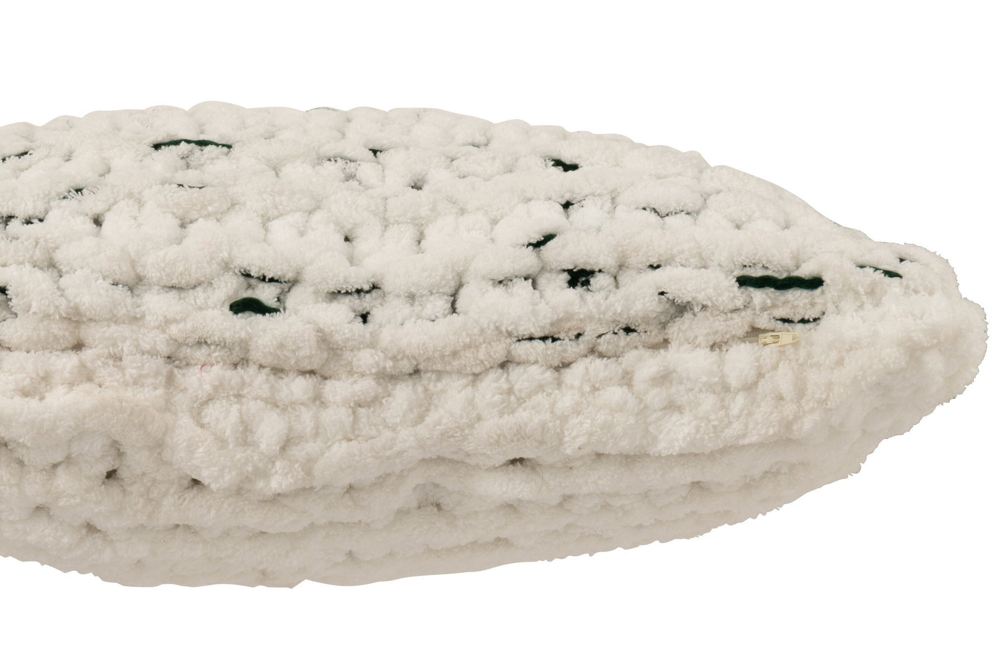 J-LINE KUSSEN GEBREID POLYESTER WIT/DONKERGROEN