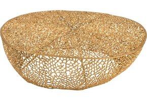 J-LINE SALONTAFEL ROND LAAG KORAALPATROON ALUMINIUM GOUD