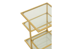 J-LINE BIJZETTAFEL IJZER/GLAS GOUDKLEURIG