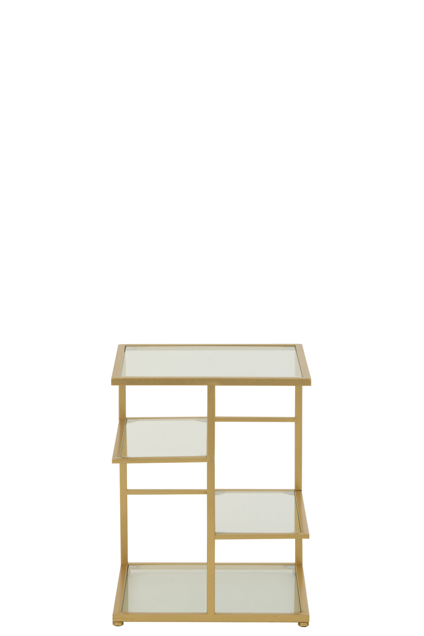 J-LINE BIJZETTAFEL IJZER/GLAS GOUDKLEURIG