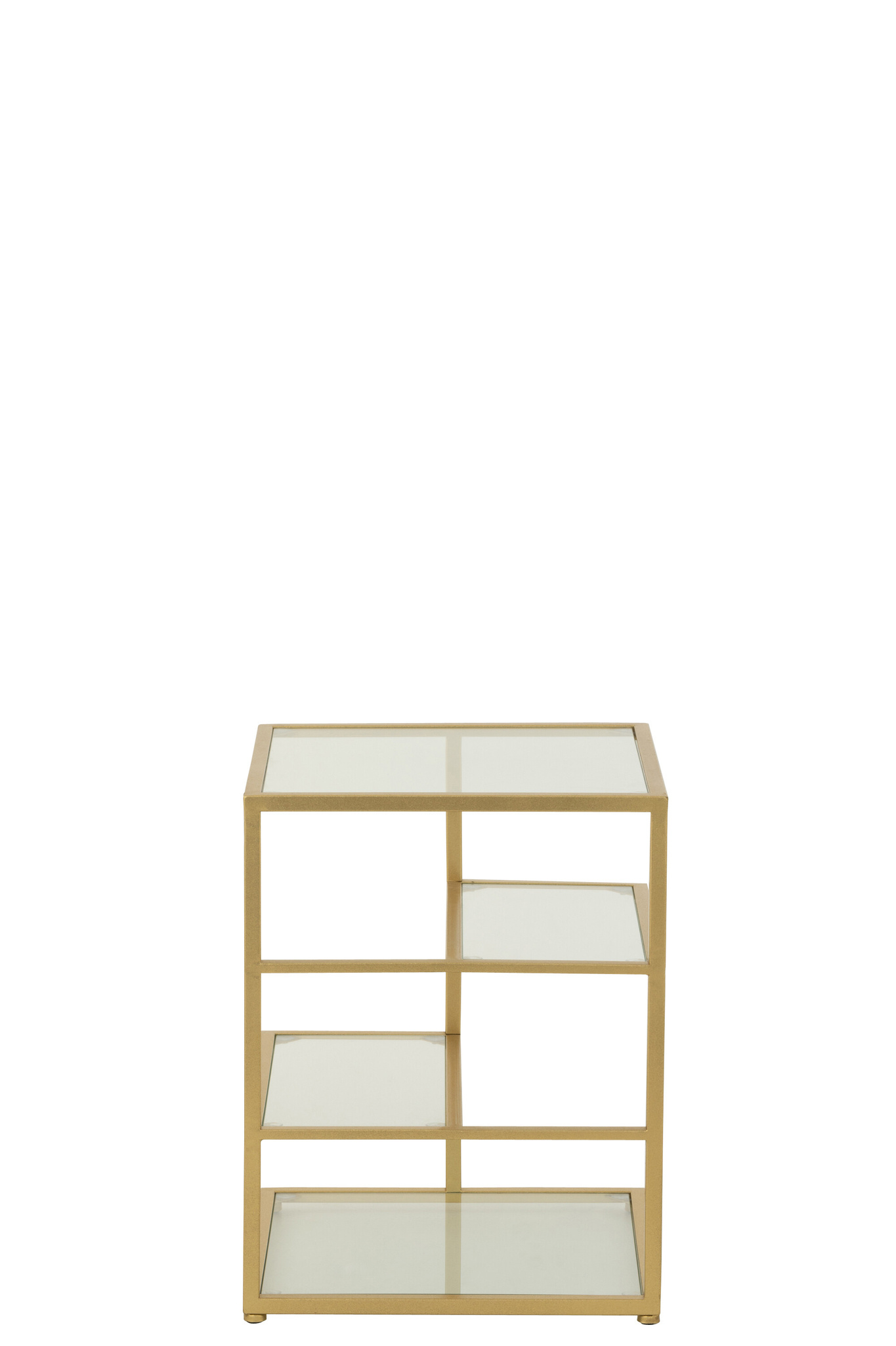 J-LINE BIJZETTAFEL IJZER/GLAS GOUDKLEURIG