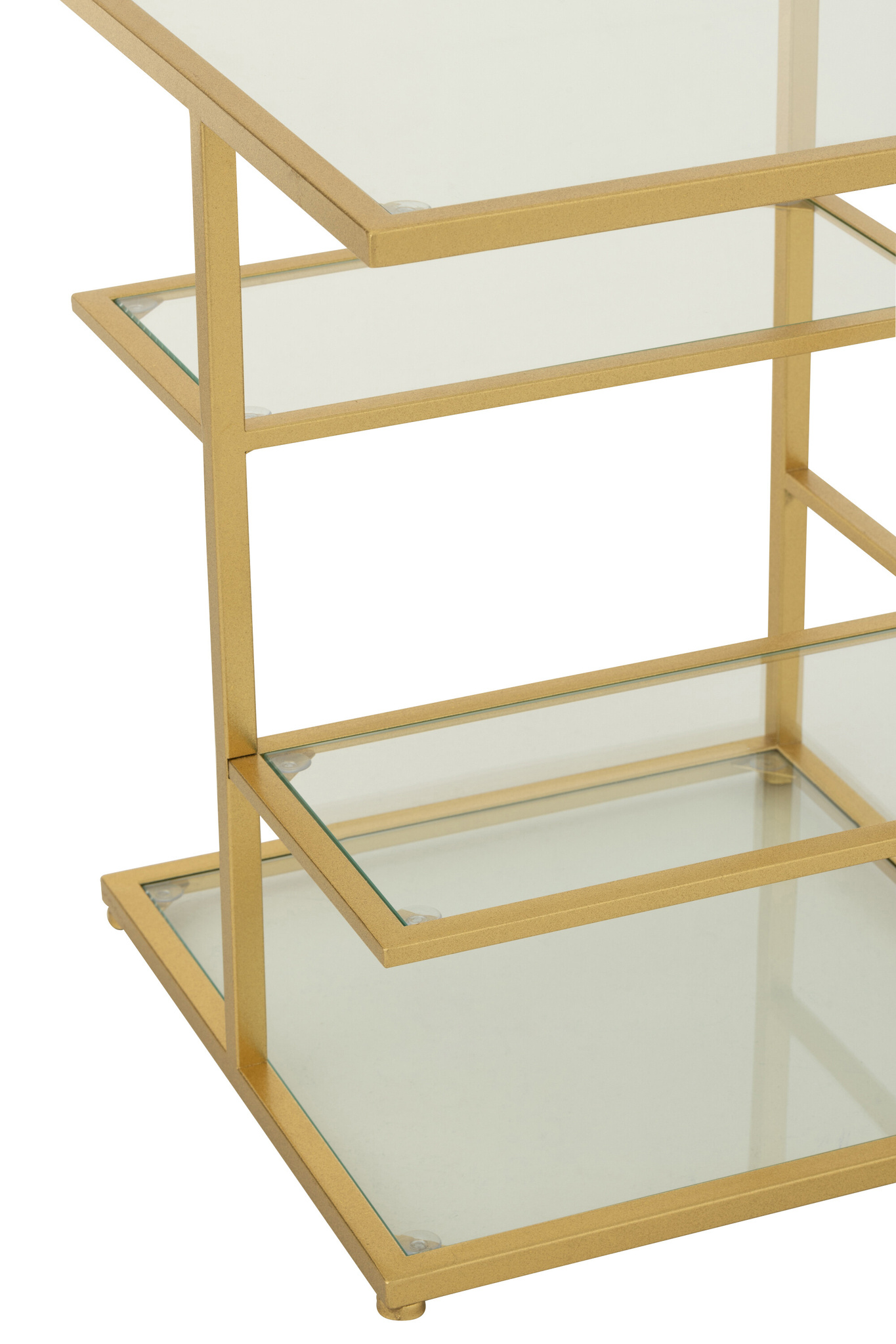 J-LINE BIJZETTAFEL IJZER/GLAS GOUDKLEURIG