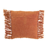 J-LINE KUSSEN GLANZEND RELIËF + FRANJES VISCOSE/KATOEN KOPER