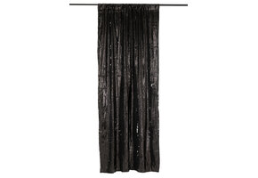 J-LINE GORDIJN OMKEERBARE PAILLETTEN ZWART/ZILVER