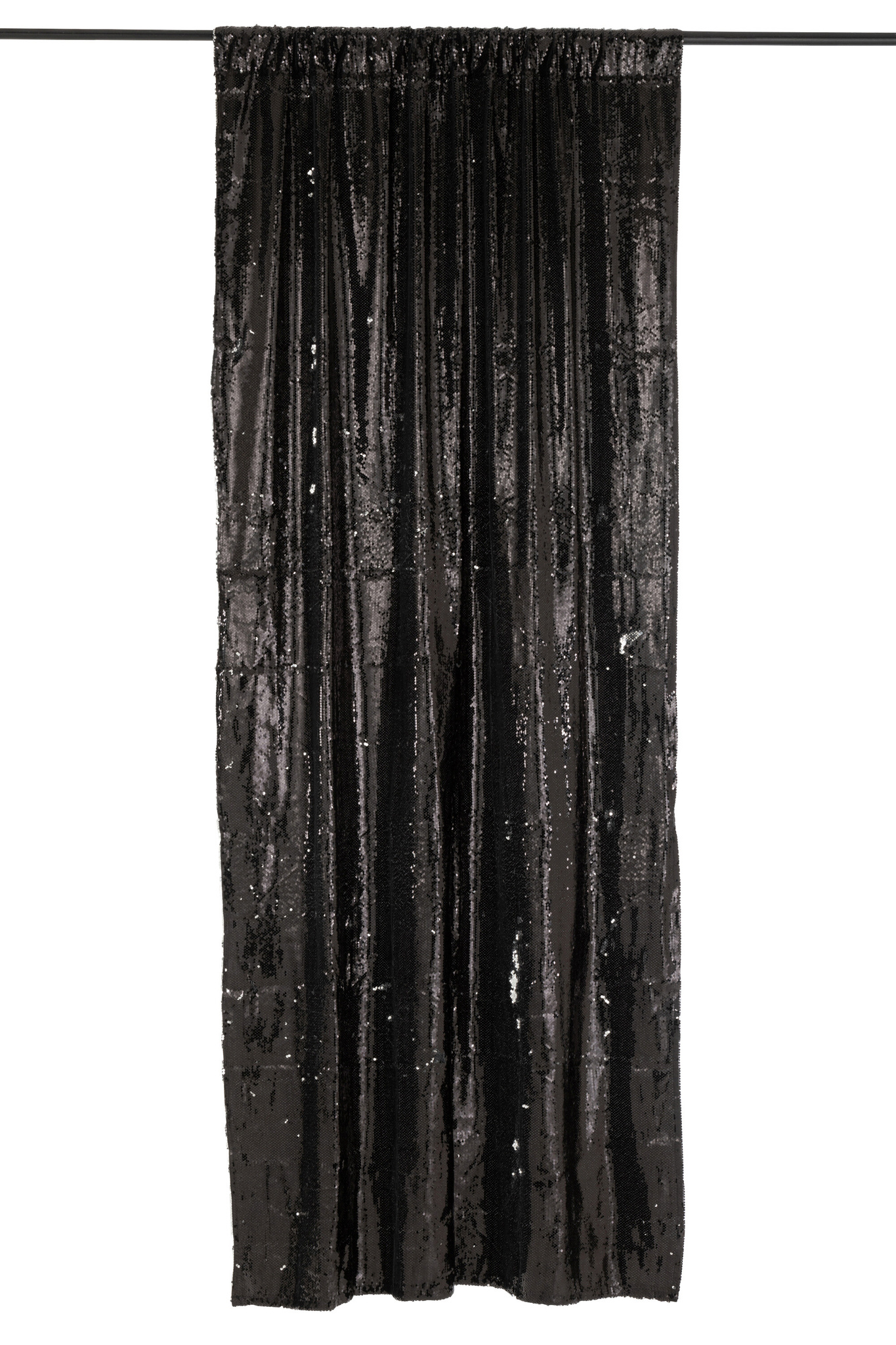 J-LINE GORDIJN OMKEERBARE PAILLETTEN ZWART/ZILVER