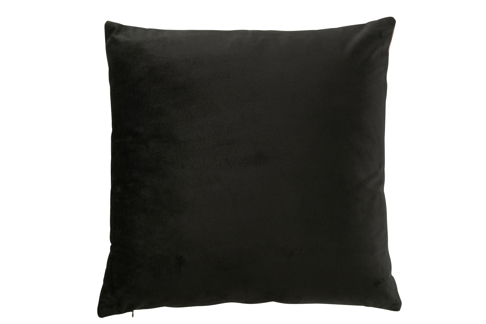 J-LINE KUSSEN BEDRUKKEN BLOEM POLYESTER/KATOEN ZWART/ROZE