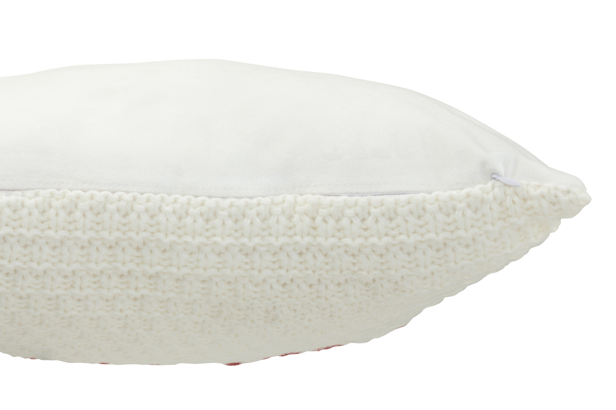 J-LINE KUSSEN GEBREID RELAX POLYESTER/ACRYL WIT/ROOD