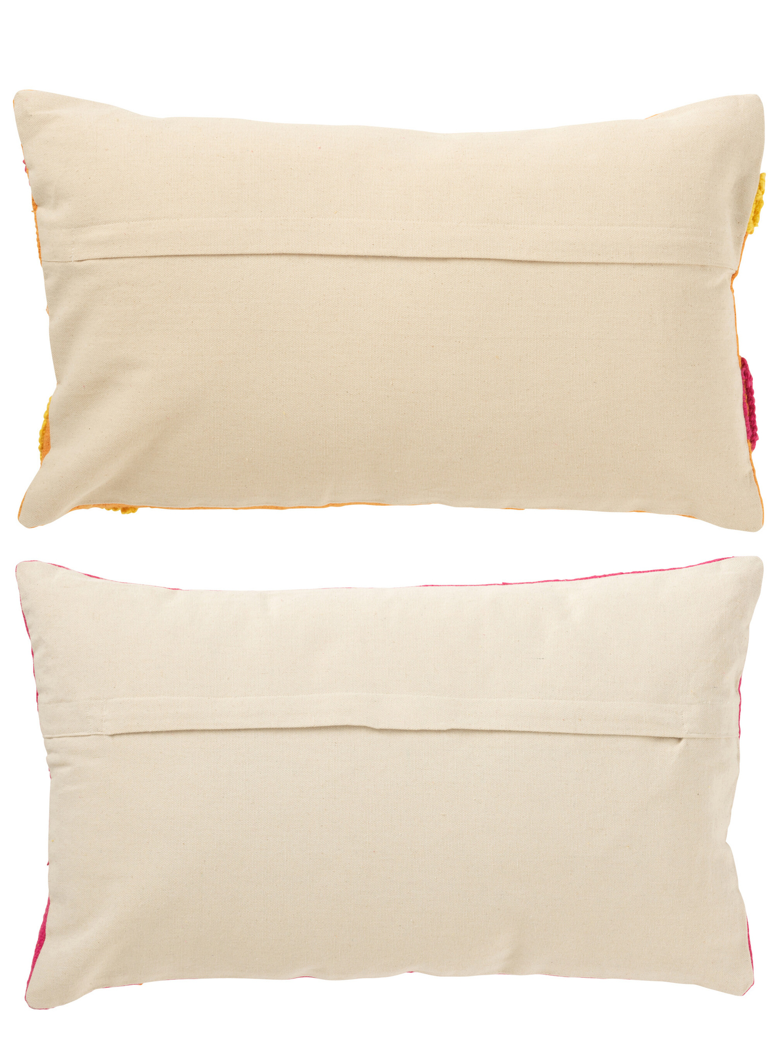 J-LINE KUSSEN RECHTHOEKIG BORDUURWERK BLOEM KATOENMIX ASSORTIMENT VAN 2