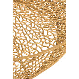 J-LINE SALONTAFEL ROND LAAG KORAALPATROON ALUMINIUM GOUD