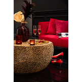 J-LINE SALONTAFEL ROND LAAG KORAALPATROON ALUMINIUM GOUD