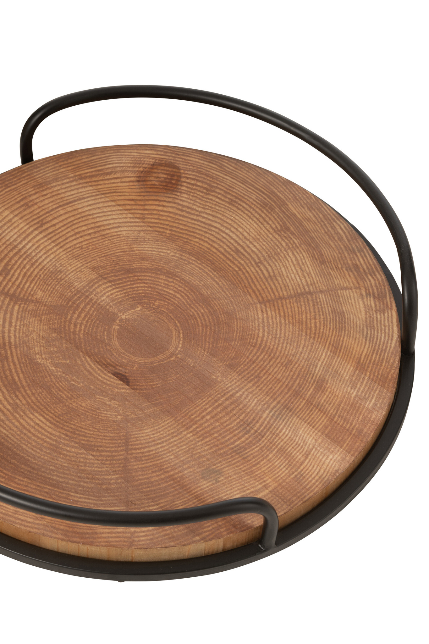 J-LINE SET VAN 2 DIENBLADEN ROND MDF/IJZER NATUURLIJK/ZWART