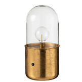 J-LINE ANTIEKE LED-TAFELLAMP GLAS ZINK GOUD GROOT