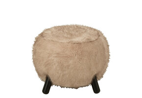 J-LINE BONTPOEF MET HOUTEN POTEN TAUPE