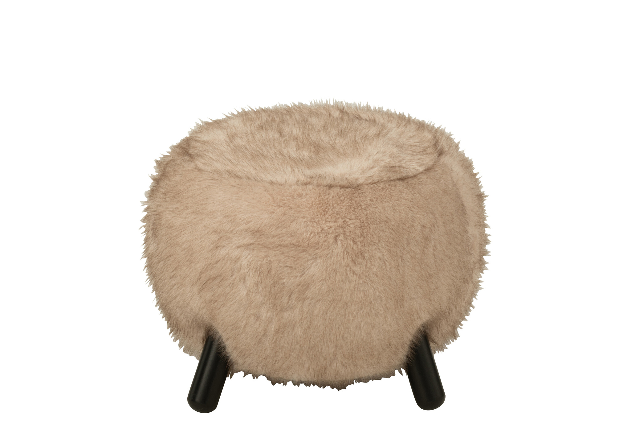 J-LINE BONTPOEF MET HOUTEN POTEN TAUPE