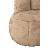 J-LINE KRUK VAN HOUT MET BONT EN KONIJNENOREN TAUPE