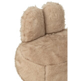 J-LINE KRUK VAN HOUT MET BONT EN KONIJNENOREN TAUPE