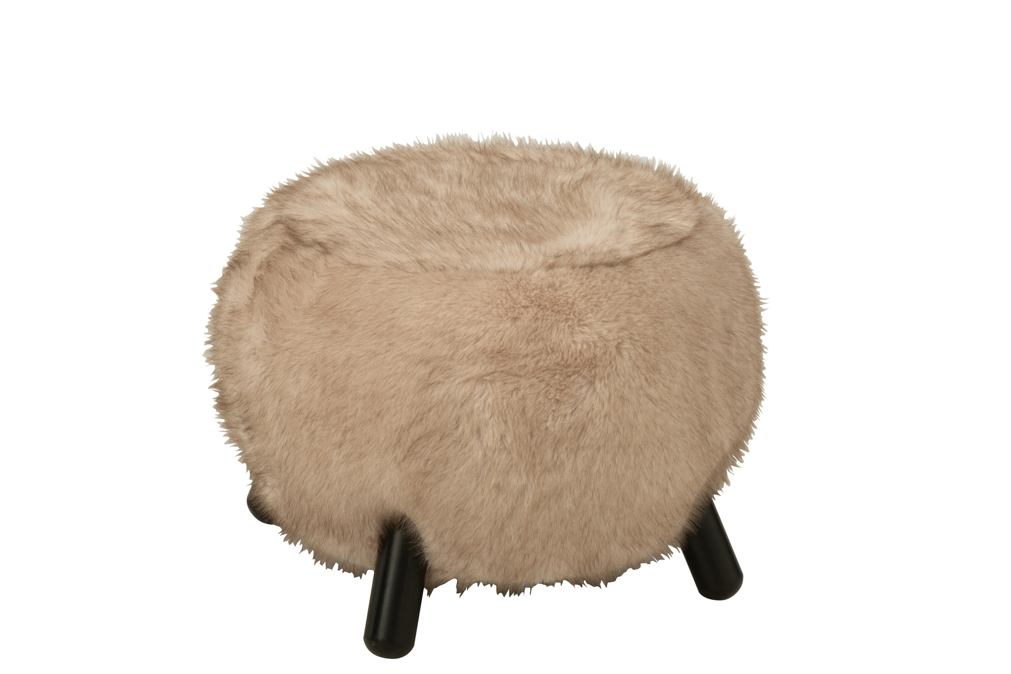 J-LINE BONTPOEF MET HOUTEN POTEN TAUPE