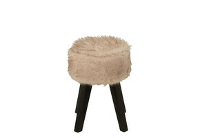 J-LINE BONTPOEF MET HOUTEN POTEN TAUPE