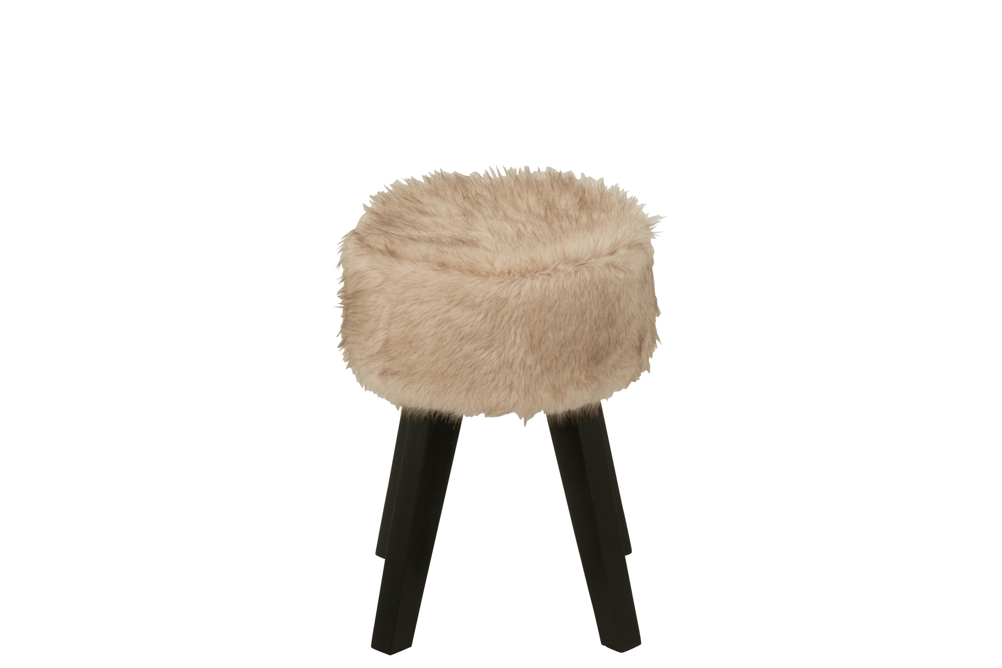 J-LINE BONTPOEF MET HOUTEN POTEN TAUPE