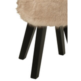 J-LINE BONTPOEF MET HOUTEN POTEN TAUPE