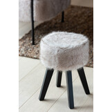 J-LINE BONTPOEF MET HOUTEN POTEN TAUPE