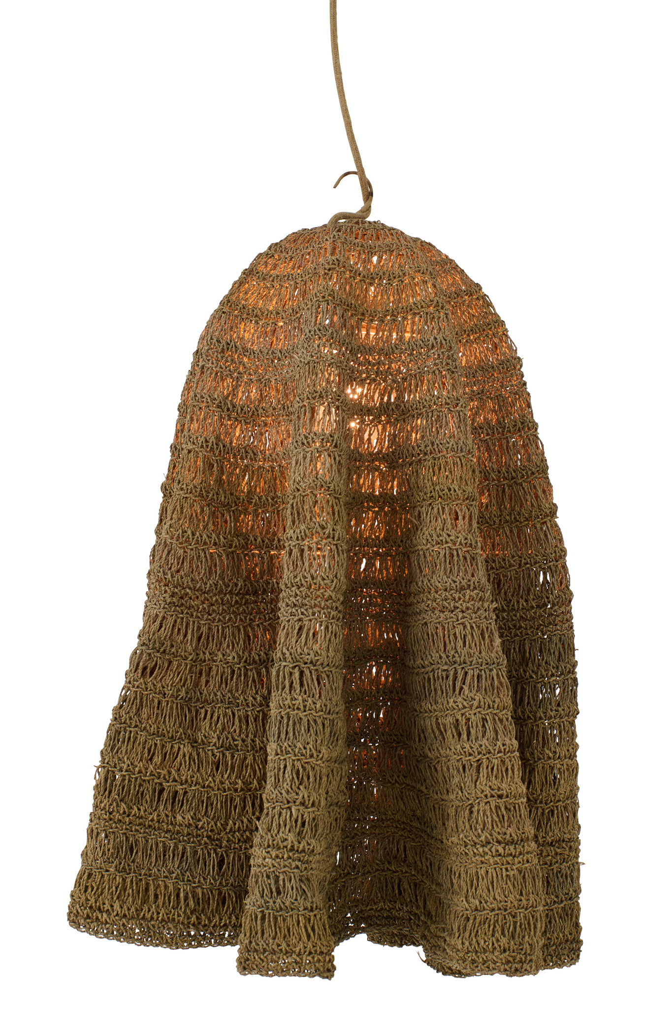 J-LINE LAMPENKAP GEVLOCHTEN BLAD NATUREL GROOT