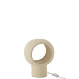 J-LINE TAFELLAMP CIRKEL GLAS STEENGOED BEIGE