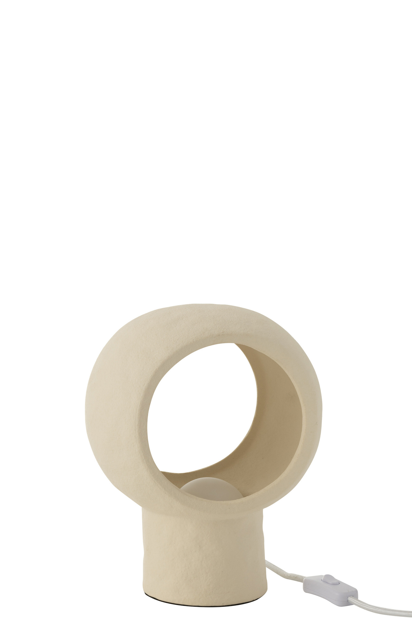 J-LINE TAFELLAMP CIRKEL GLAS STEENGOED BEIGE