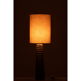 J-LINE TAFELLAMP GERIBBELD HOUT ZWART/GRIJS