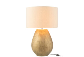 J-LINE LAMP MET KAP NEBU ROND KERAMISCH GOUD GROOT