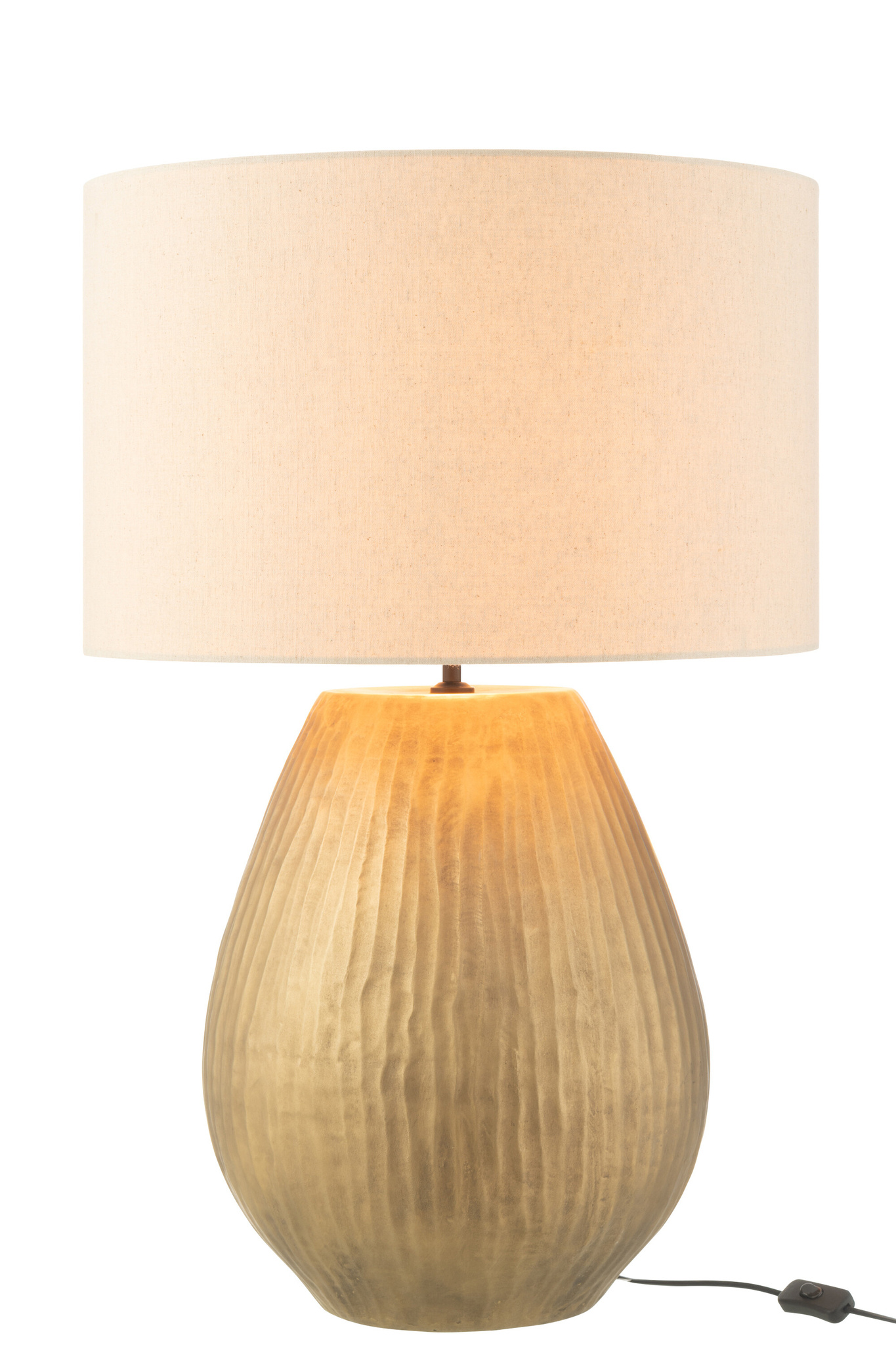 J-LINE LAMP MET KAP NEBU ROND KERAMISCH GOUD GROOT