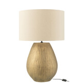 J-LINE LAMP MET KAP NEBU ROND KERAMISCH GOUD GROOT