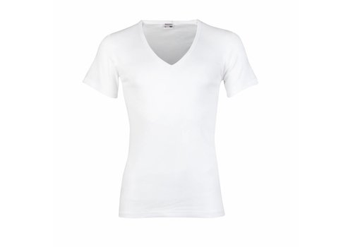 Beeren Heren Diepe V-Hals T-Shirt Extra Lang M3000 Wit