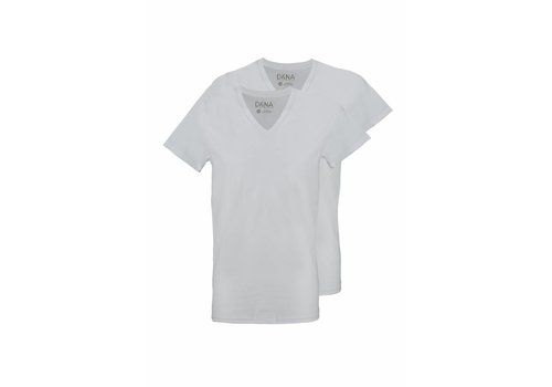 extra lange t-shirts 2-pack v-hals wit