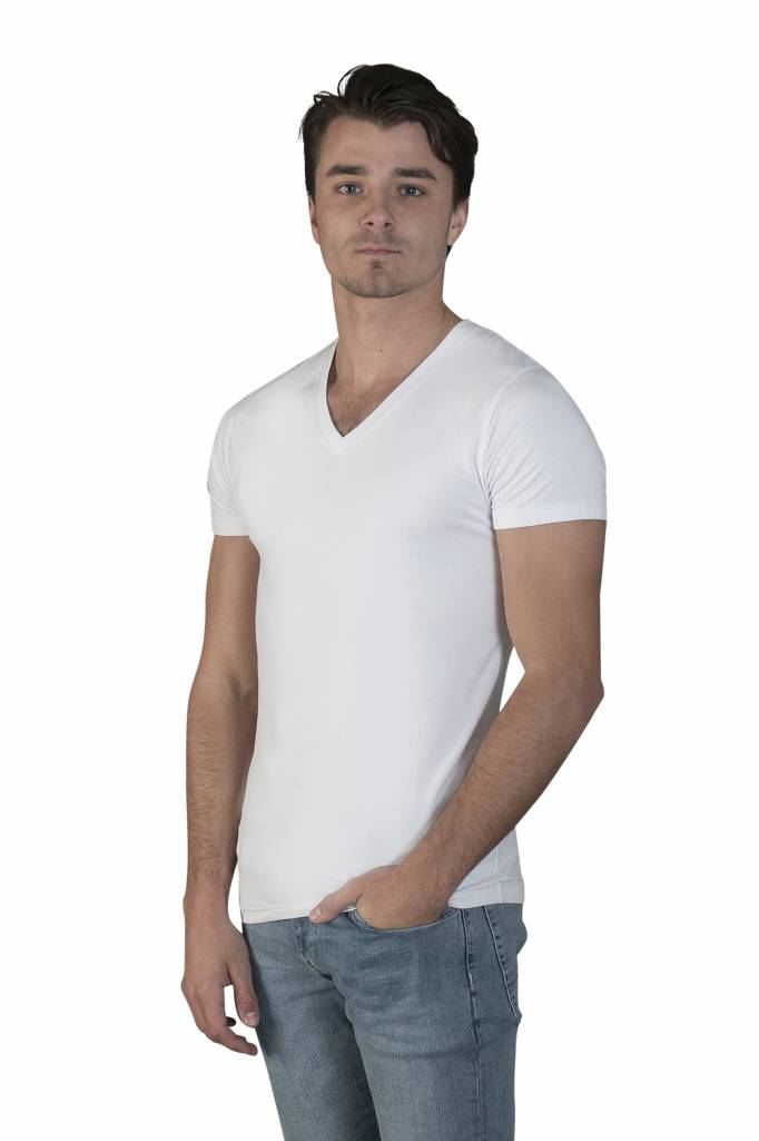 Overstijgen Guinness Bewijzen extra lange t-shirts 2-pack v-hals wit