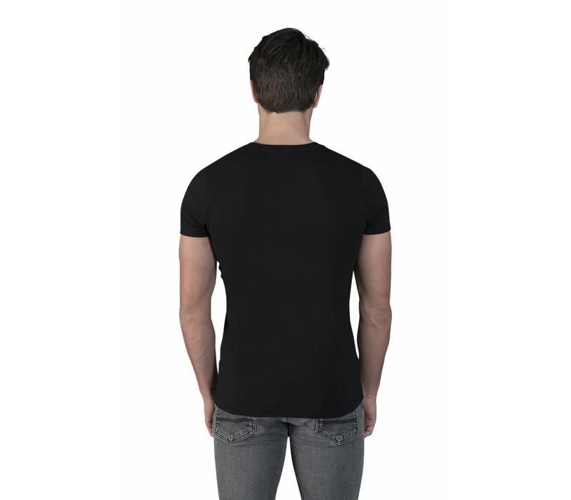 extra lange t-shirts 2-pack v-hals zwart