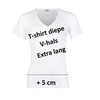 Beeren Heren Diepe V-Hals T-Shirt Extra Lang M3000 Wit voordeelpack