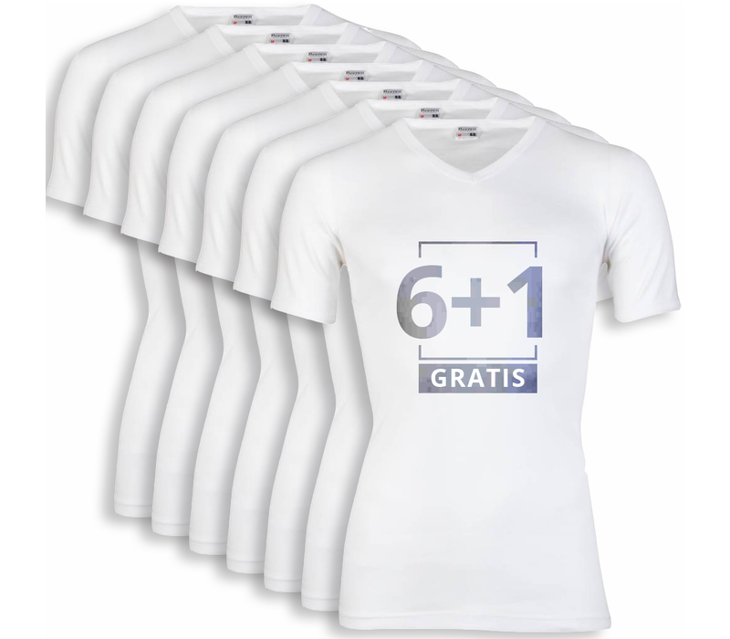 Beeren Heren T-Shirt V-Hals M3000 Wit voordeelpack