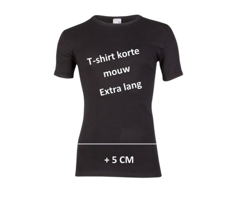 heren T-shirt extra lang M3000 zwart 2-Pack