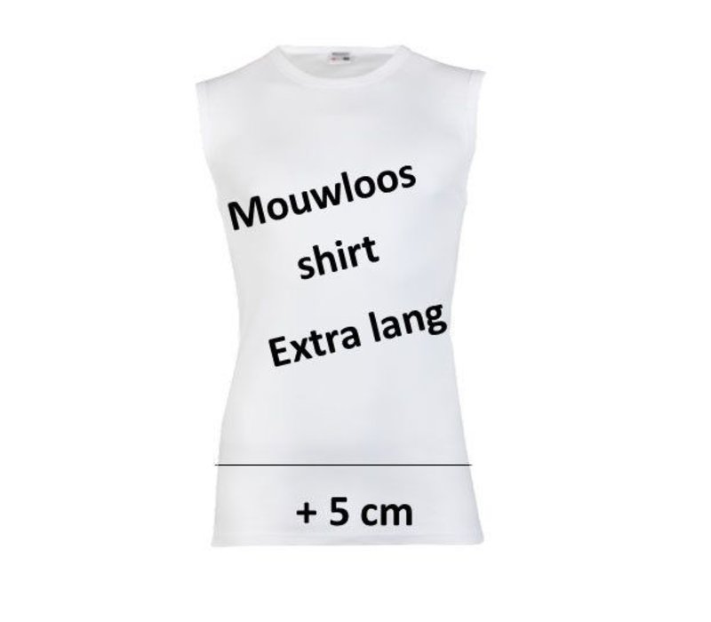 Beeren Heren Extra Lang Mouwloos Shirt Wit Mega voordeelpack