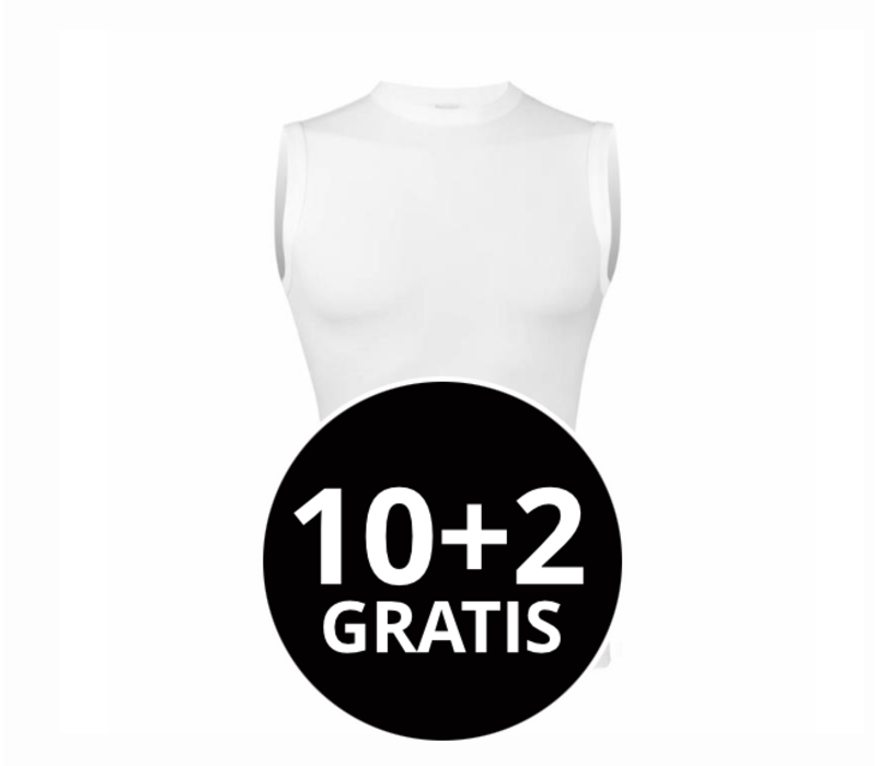 Beeren Heren Extra Lang Mouwloos Shirt Wit Mega voordeelpack