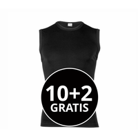 Beeren Heren Extra Lang Mouwloos Shirt Zwart Mega voordeelpack